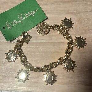 Lilly Pulitzer ☀️ Gold Sun Charm Bracelet, NWT, 8”
